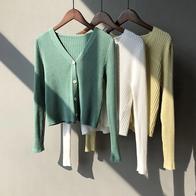 Новинка 2020 женский розовый вязаный кардиган на одной пуговице с длинным рукавом