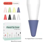 Силиконовый сменный наконечник LOLO 8 шт., чехол для Apple Pencil 1 2, сенсорный стилус, чехол, перо, защитный чехол, ручка