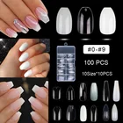 100 шт. в коробке, накладные ногти с полным покрытием, накладные ногти 10 видов, накладные ногти, Короткие французские накладные ногти