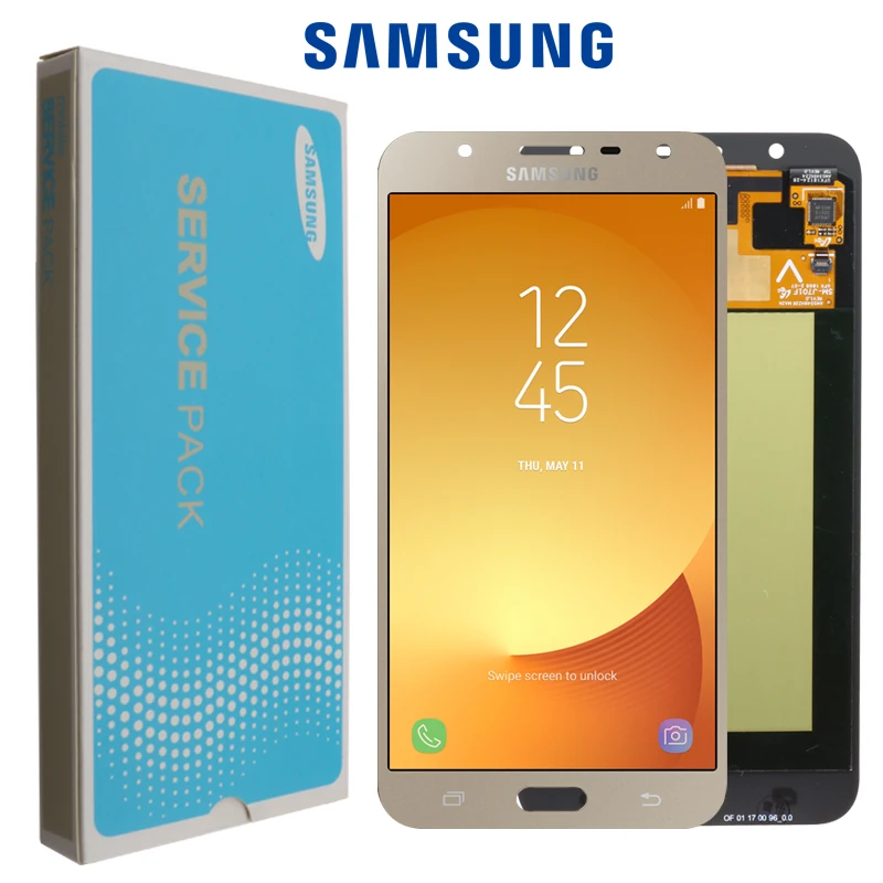 100% Оригинальный ЖК дисплей для Samsung Galaxy J7 neo J701 J701F J701M AMOLED сенсорный дигитайзер
