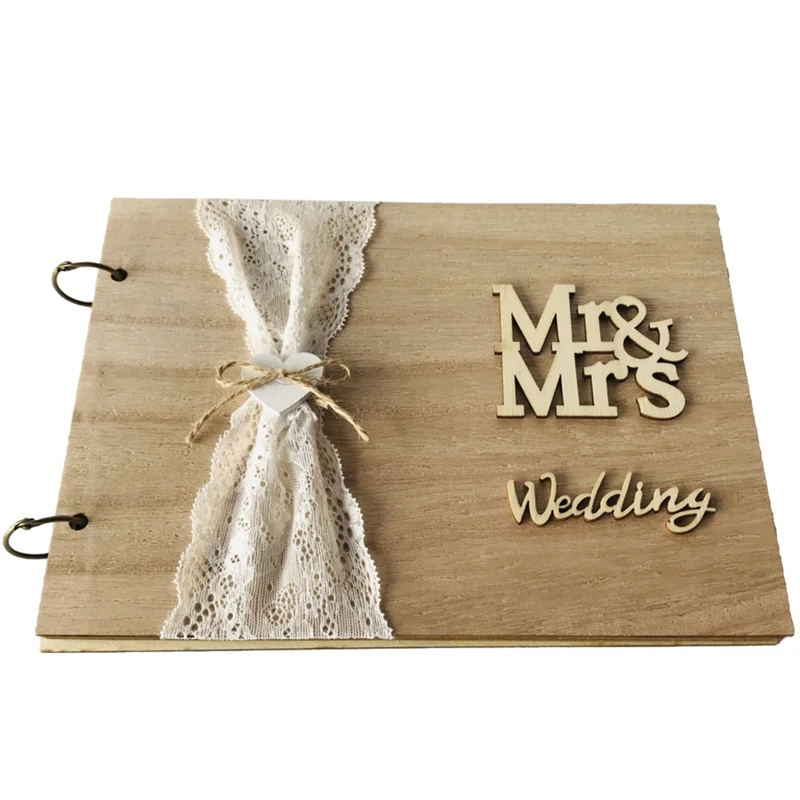 Новая деревянная Персонализированная Свадебная Гостевая книга Альтернативная