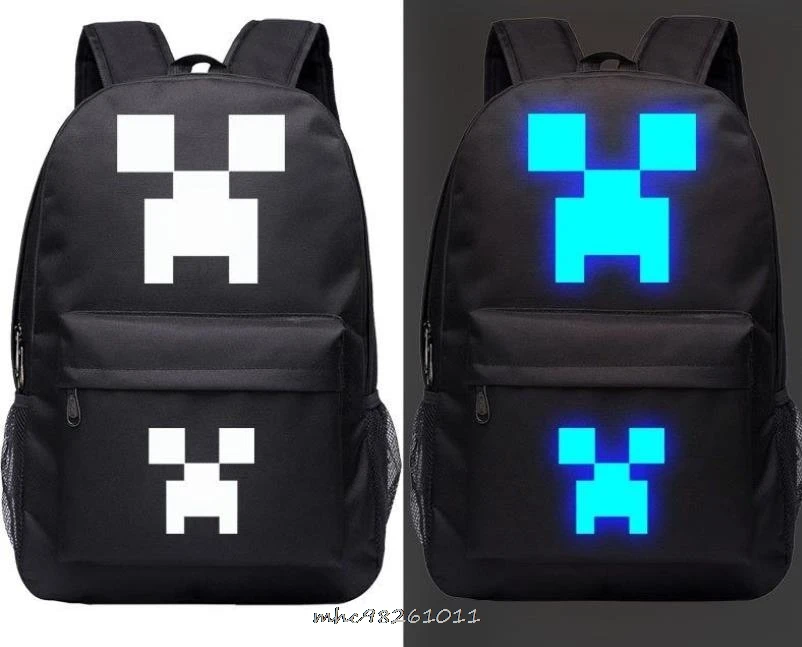 Светящийся рюкзак унисекс Minecraft для мужчин и женщин ранец с рисунком из аниме