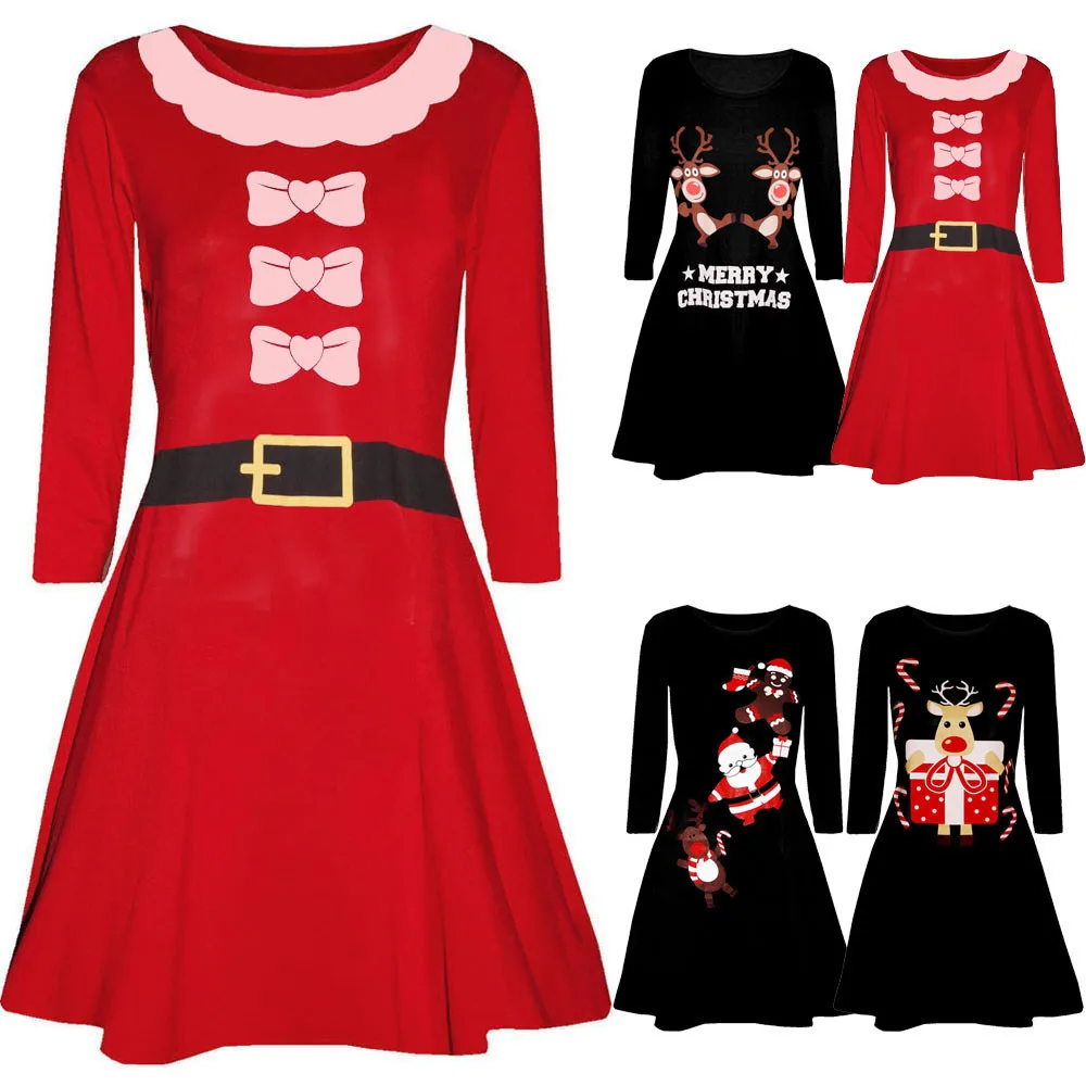 Новые модные женские платья 2019 дизайны высокого качества с рождественским