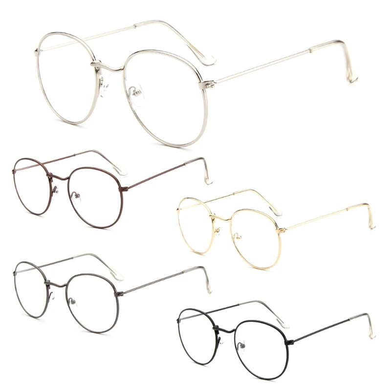 

Винтажные мужские женские мужские очки в металлической оправе, круглые оптические очки прозрачные линзы для очков, M89E