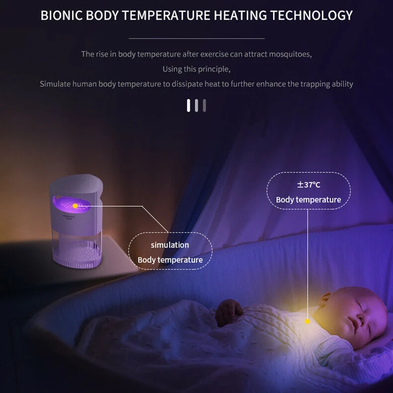 

Electric Mosquito Killer LED Lamp Indoor Purple Light Mute Anti-Radiation Insect Trap Household New Arrival