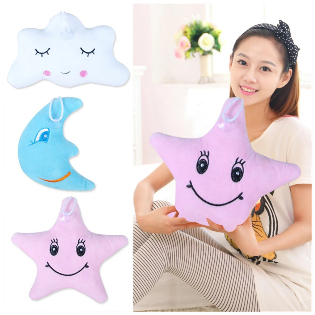 

Cute Nap Pillow Lady Girls Women Moon Star Cloud Shape Emoticon Short Plush Throw Pillow Dolls Pendant Boy Girl Baby Pillow