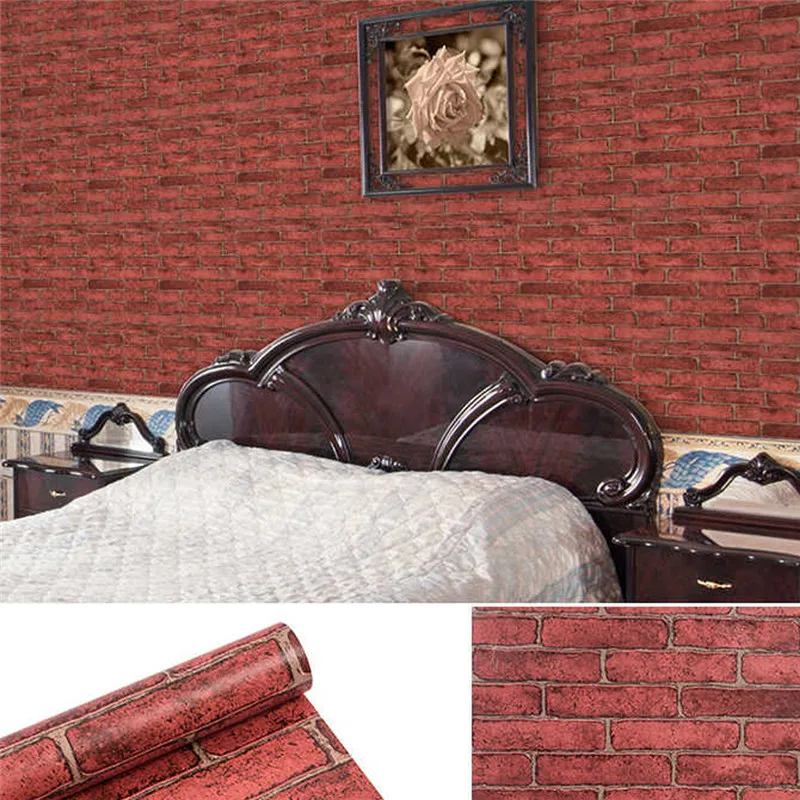 Домашний Декор 3D ПВХ деревянная зернистая Настенная Наклейка s бумага кирпичная