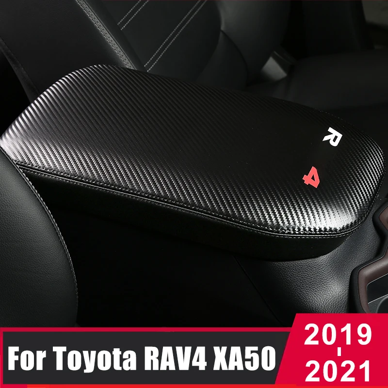 For Toyota RAV4 2019 2020 2021 RAV 4 XA50 Car Center Console Seat Armrest Box Cover Central Armrests PU Leather Trim Accessories