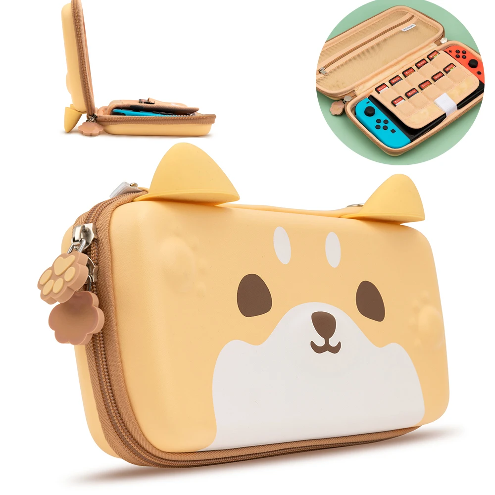 

Cute Cats Ears Protables For Nintendo Switch Gray Three-dimensional Ears Travel Carrying Case for Nintendo Switch Accessories
