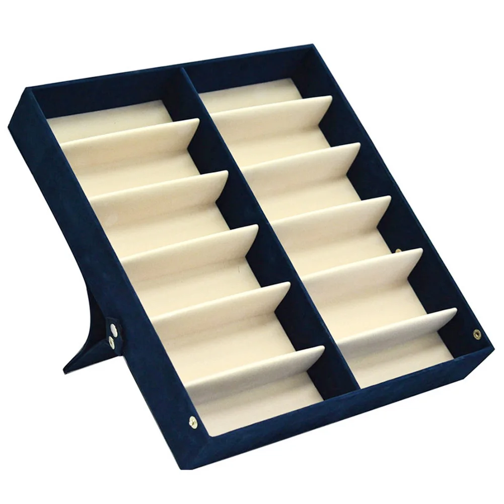 

12 Grid Jewelry Stand Watch With Lid Portable Collector Display Case Retail Shop Sunglasses Tidy Space Saving Storage Box