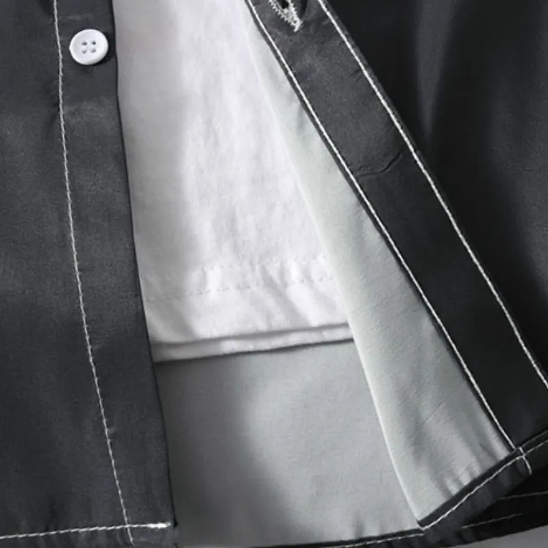 

Men Shirts Spring Gradient Color Long Sleeve Loose Plus Size 3XL Korean Trendy Male Outwear Harajuku Leisure Street Wear Student