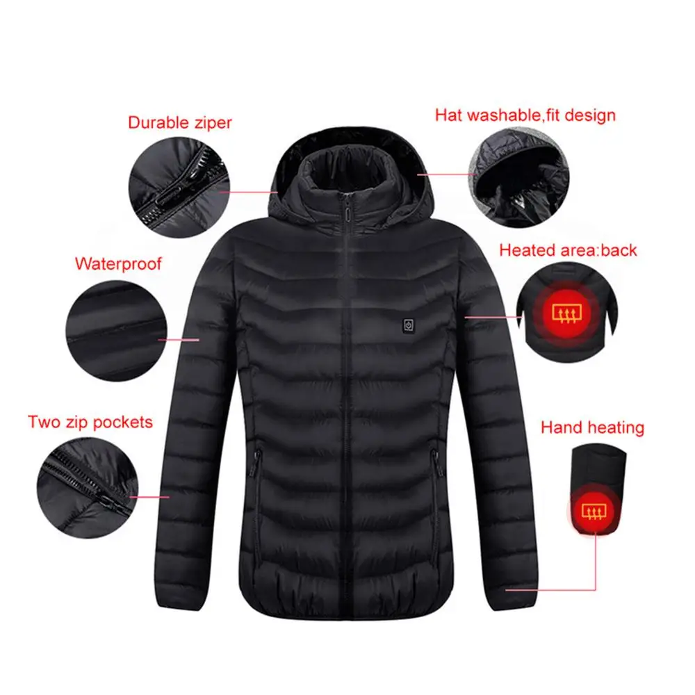 New USB Electric Heated Winter Coat Jacket Waterproof Comfor Washable Heating Vest Men For Camping Hiking/Motorcycle vest | Автомобили и