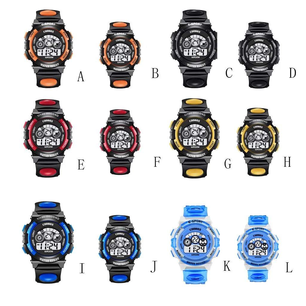 

COOBOS Men's Fashion Watch Alarm Clock Alarm Colorful Lightweight Sports Wristband Electronic Watch 5*