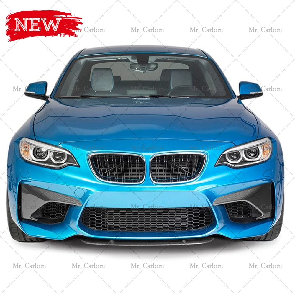 Для BMW F87 M2 MP стиль карбоновое волокно передний бампер нижняя сплиттер отделка комплект кузовной обвес тюнинг часть губа гонки.