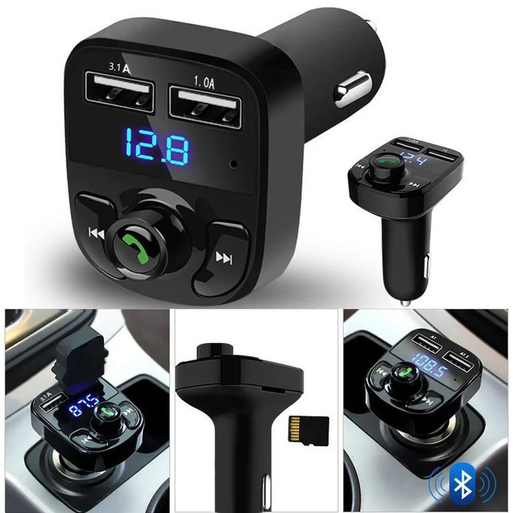 Автомобильный беспроводной Bluetooth-плеер 2 1 А USB-зарядное устройство FM-передатчик