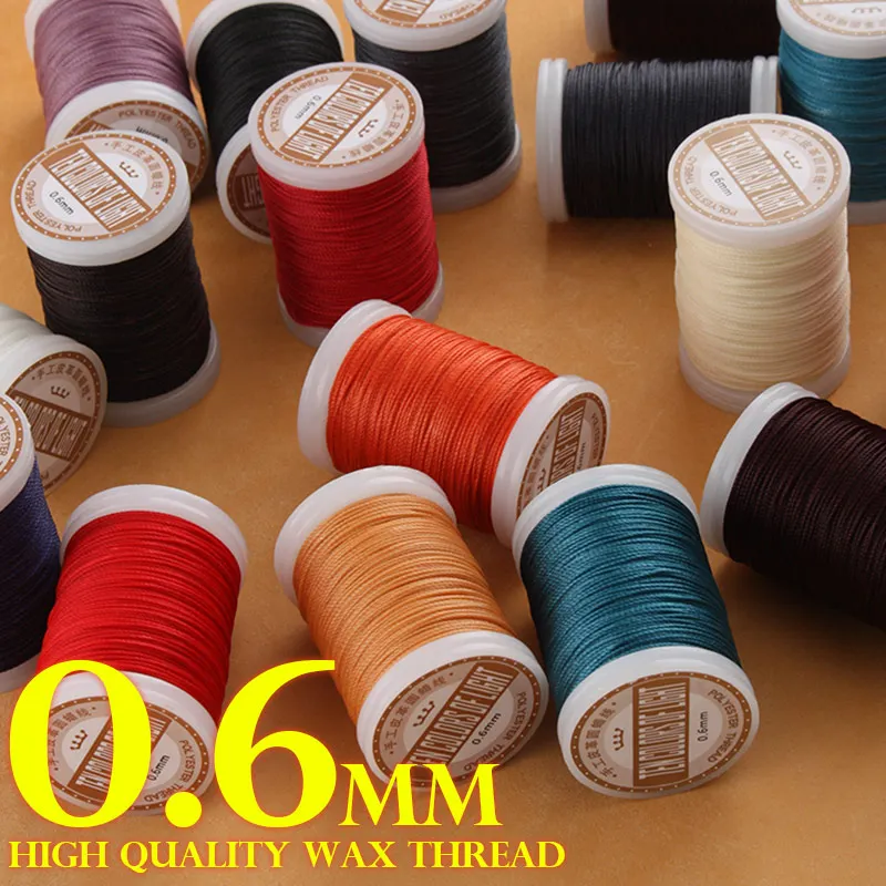 2021 круглая вощеная нить Диаметр 0 6 мм для кожевенного ремесла шитья полиэфирный