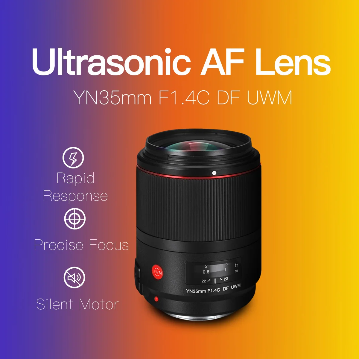 Ультразвуковой волновой двигатель YONGNUO YN 35 мм F1.4C DF UWM широкоугольный объектив с