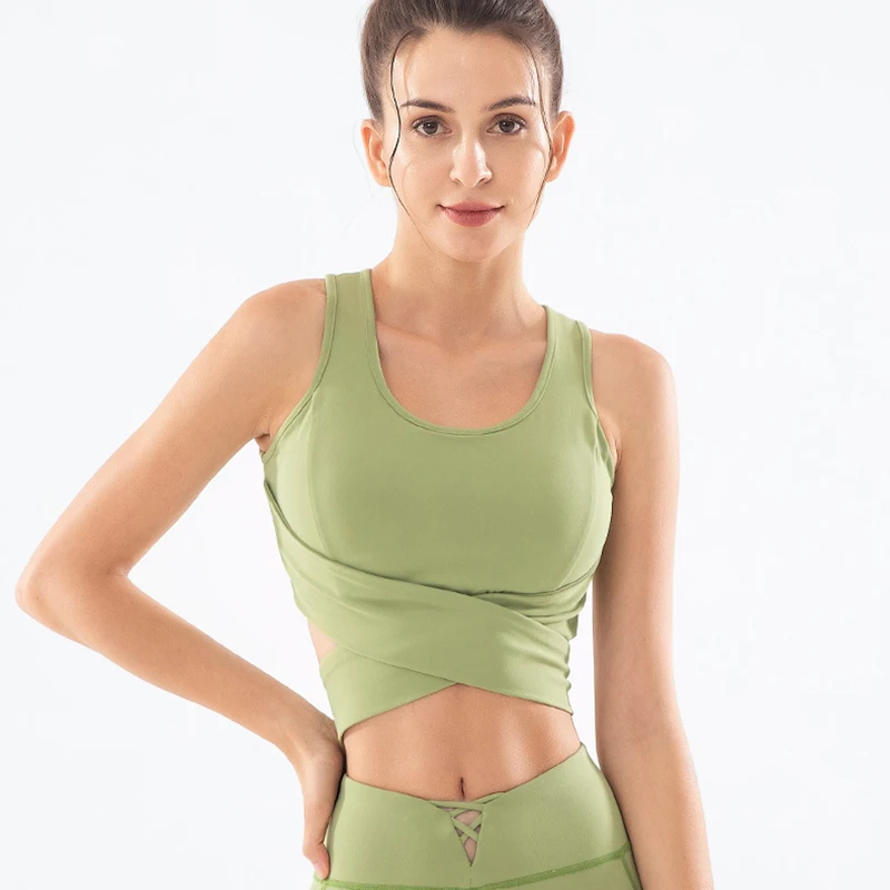Топ для занятий йогой Для женщин топы Спортивная футболка спортзала повязки