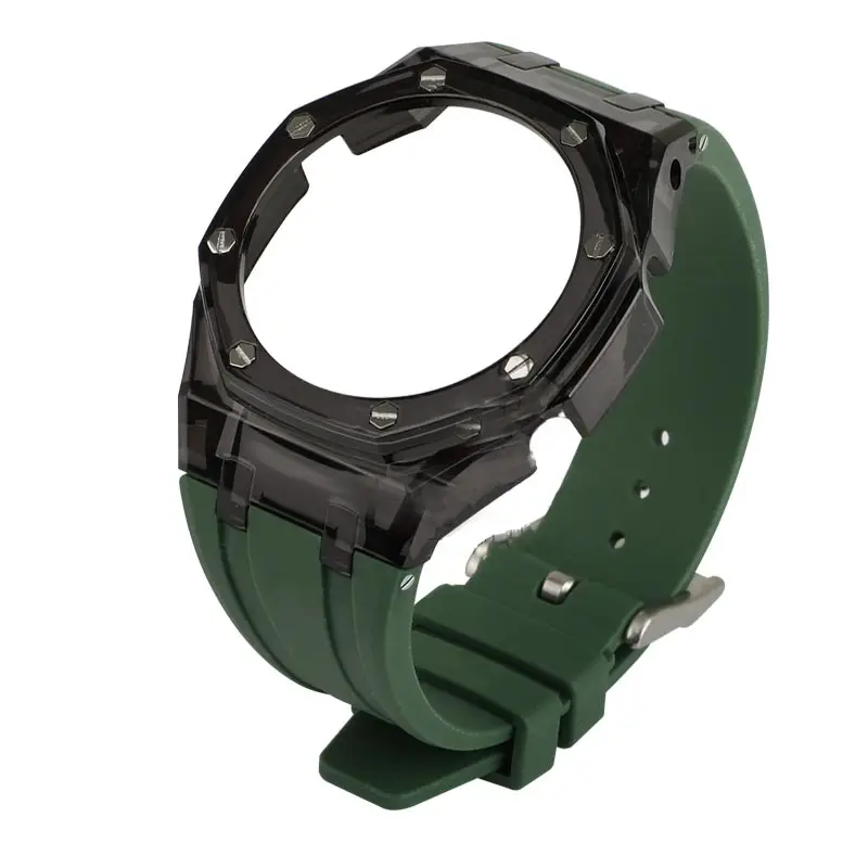 

Watch Band and Case Set for Casio G-SHOCK GA2100 Men and Women Sports Waterproof Transparent Strap DIY Replacement Accessories
