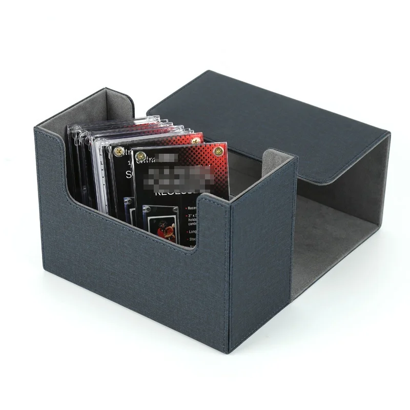 

PU Leather Four-corner Screws PSA Rating Card Brick Storage Box Card Case Deck Box For MTG/TCG/ PTCG/PKM Trading cards