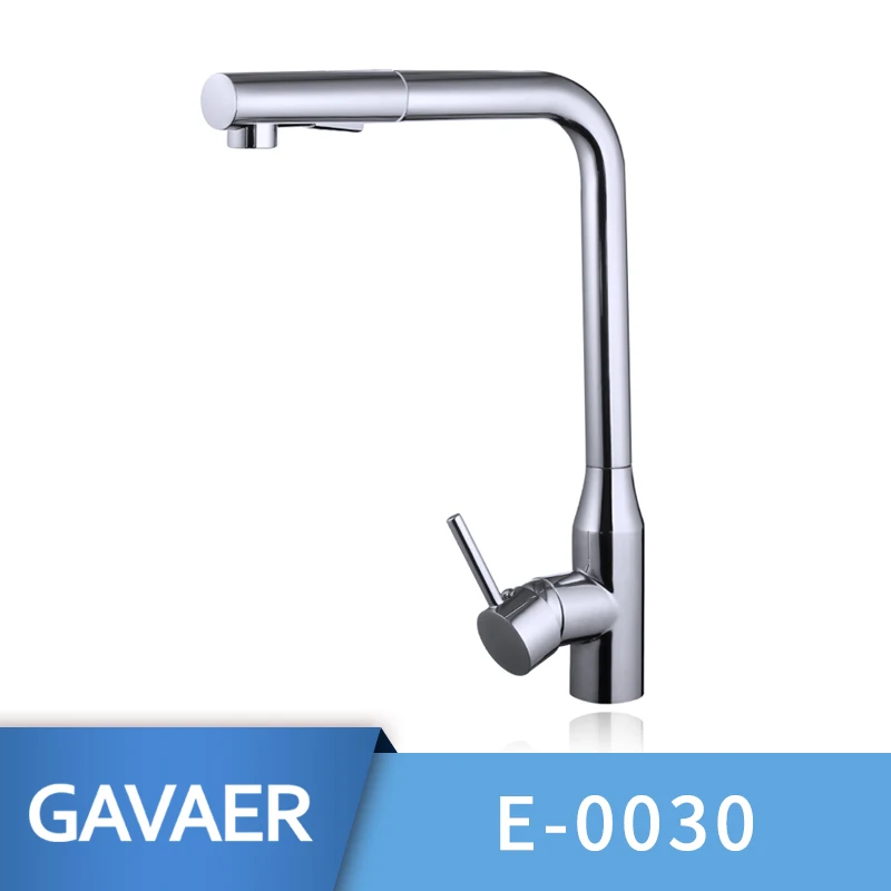 Gavaer фильтр для кухонных смесителей горячей и холодной чистой водяные раковины кран с одним отверстием Поворотный кухонный смеситель на 360 градусов - Цвет: E-0030