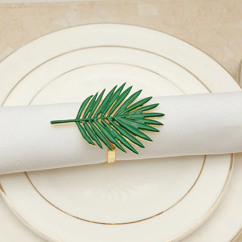

12pcs/lot New Napkin Ring Sunflower Leaf Napkin Circle Plant Leaf Napkin Buckle Meal Party Desktop Decoration