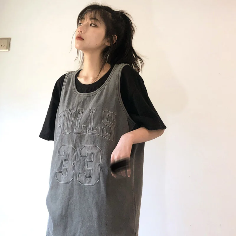 

Men/Women Spring Summer Tank Tops Sleeveless Loose Korean Tee Tops Ladies Round Neck Vest Streetwear Camisole Cotton Thin 2021