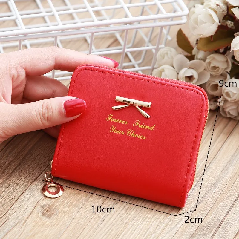 LISM модная женская сумка для монет с простым бантом кошелек на молнии маленький