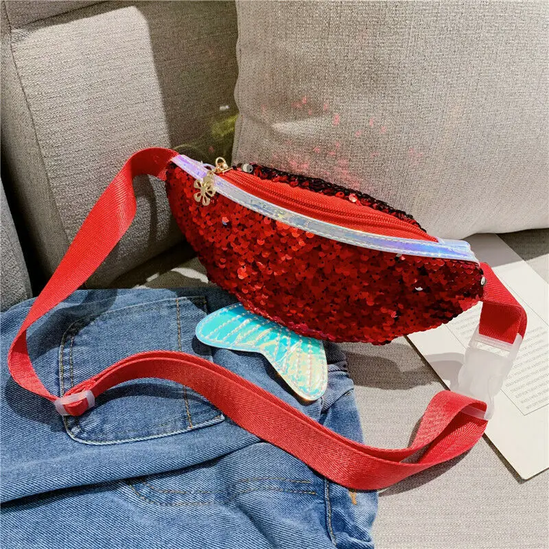 Модная поясная сумка с блестками для маленьких девочек Limit 100 нагрудная через