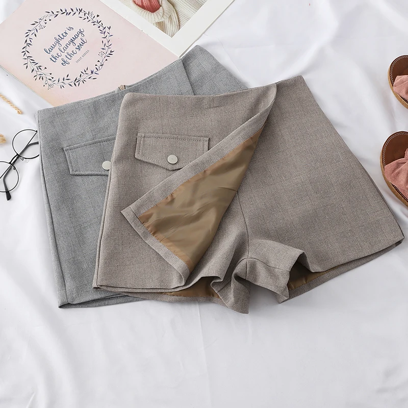 Heliar/2019 Осенний короткий костюм широкие нестандартные шорты с высокой талией