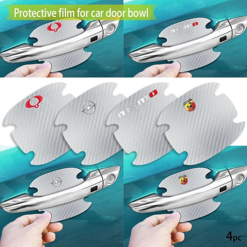 

4pcs Car Door Handle Sticker Protective Film Carbon Fiber Car Logo Decal For Citroen C1 C2 C3 C4 C5 C6 8 C4L DS3 DS4 5 DS5LS DS6
