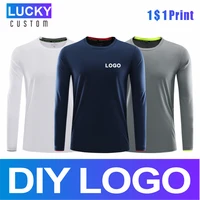 mens sports breathable long sleeved t shirt mass customization printing embroidery logo running quick drying top