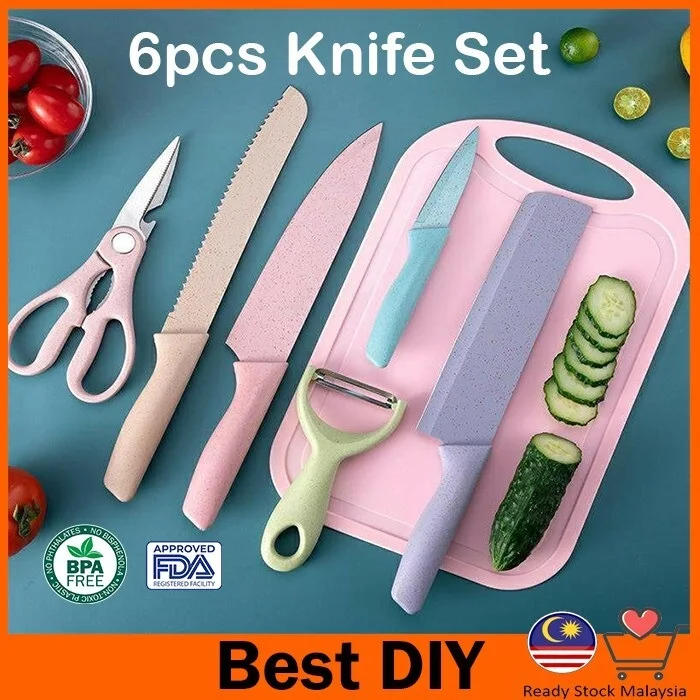 

6 шт., набор ножей из нержавеющей стали, ножницы, кухонные ножницы, Овощечистка, ультра острые поварские ножи, набор кухонных ножниц 2021, новая ...