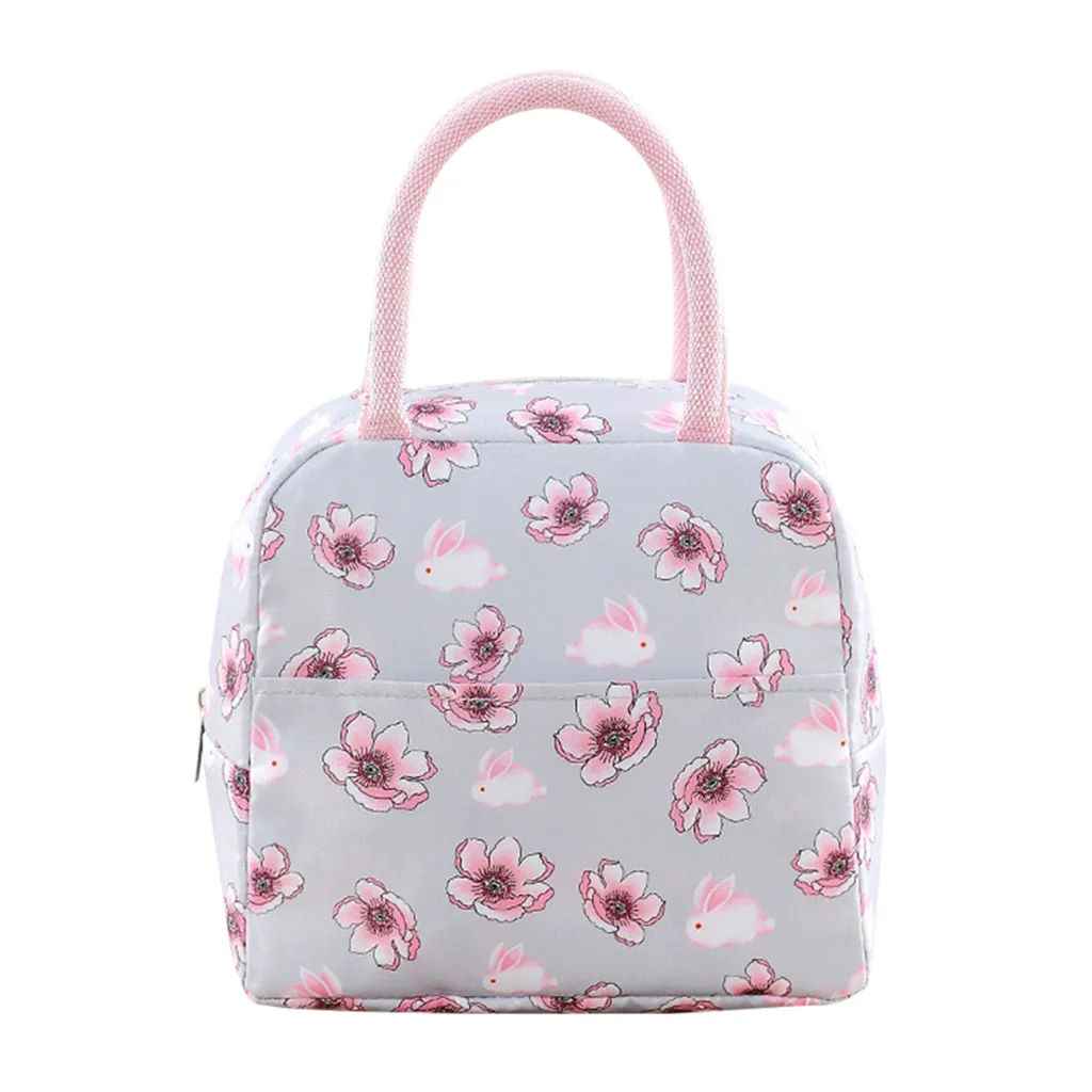 Сумка для еды bolsa termica, модная сумка для обеда, портативная, водонепроницаемая, толщина, для пикника, школы, офиса, с цветочным принтом, d90814