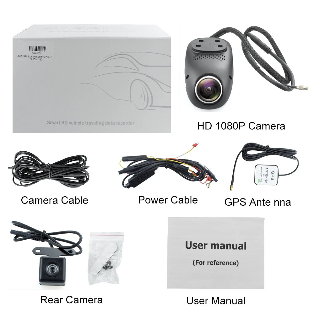 Автомобильный видеорегистратор с двумя камерами WIFI Full HD 1080P ночная