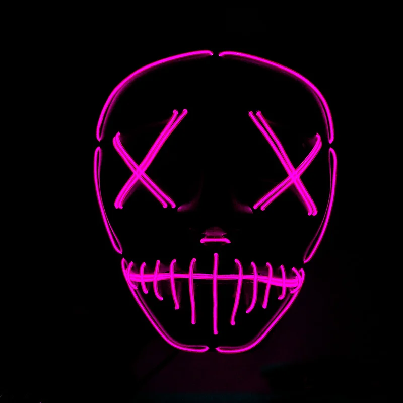 Светящаяся замаскированная маска для лица аксессуары неоновая светильник ная