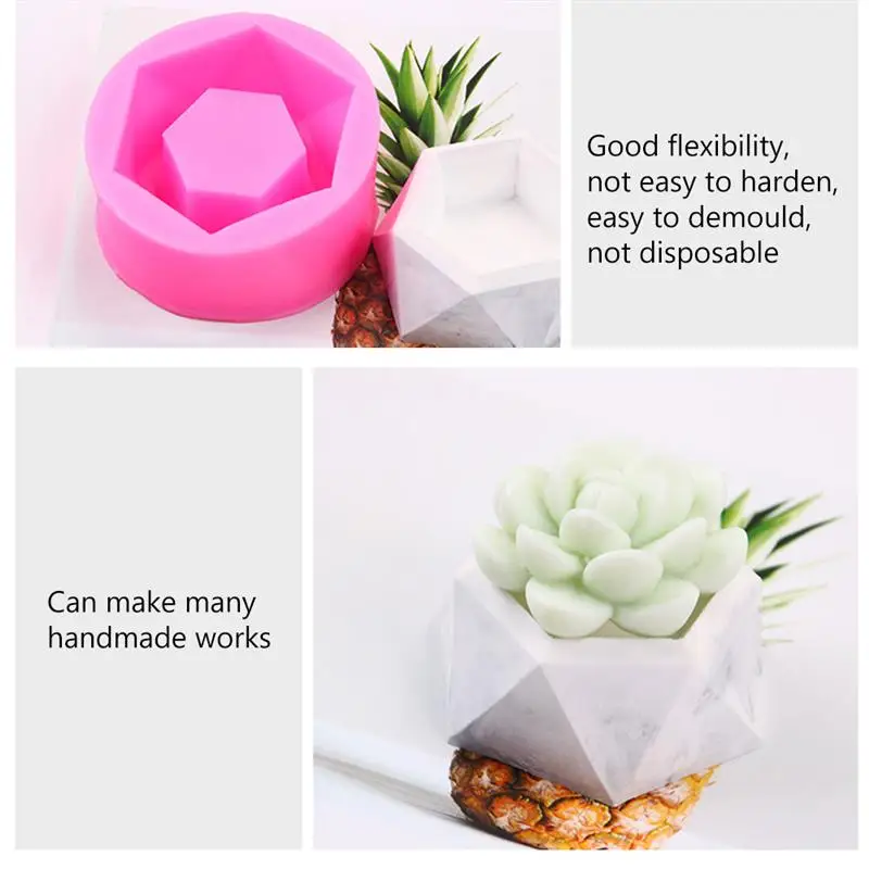 Силиконовые Цветочный горшок для суккулентов десерт ледяной куб DIY подсвечник в