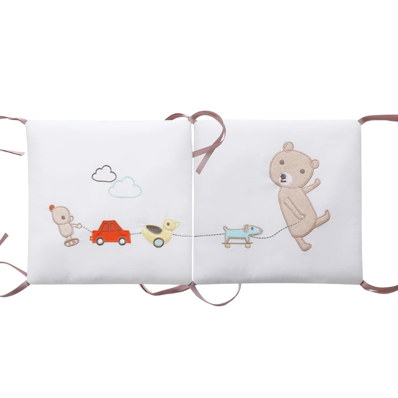 

23GD 6 Pcs Baby Soft Cotton Crib Bumper Newborn Bed Cot Protector Pillows Cushion Mat