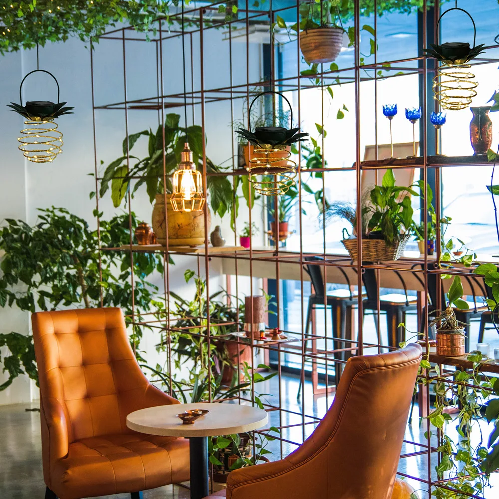 

Outdoor Waterproof Garden 30Led Pineapple Solar Lights Path Lights Hanging Fairy Lights Warm Copper Wire Solar String Lights