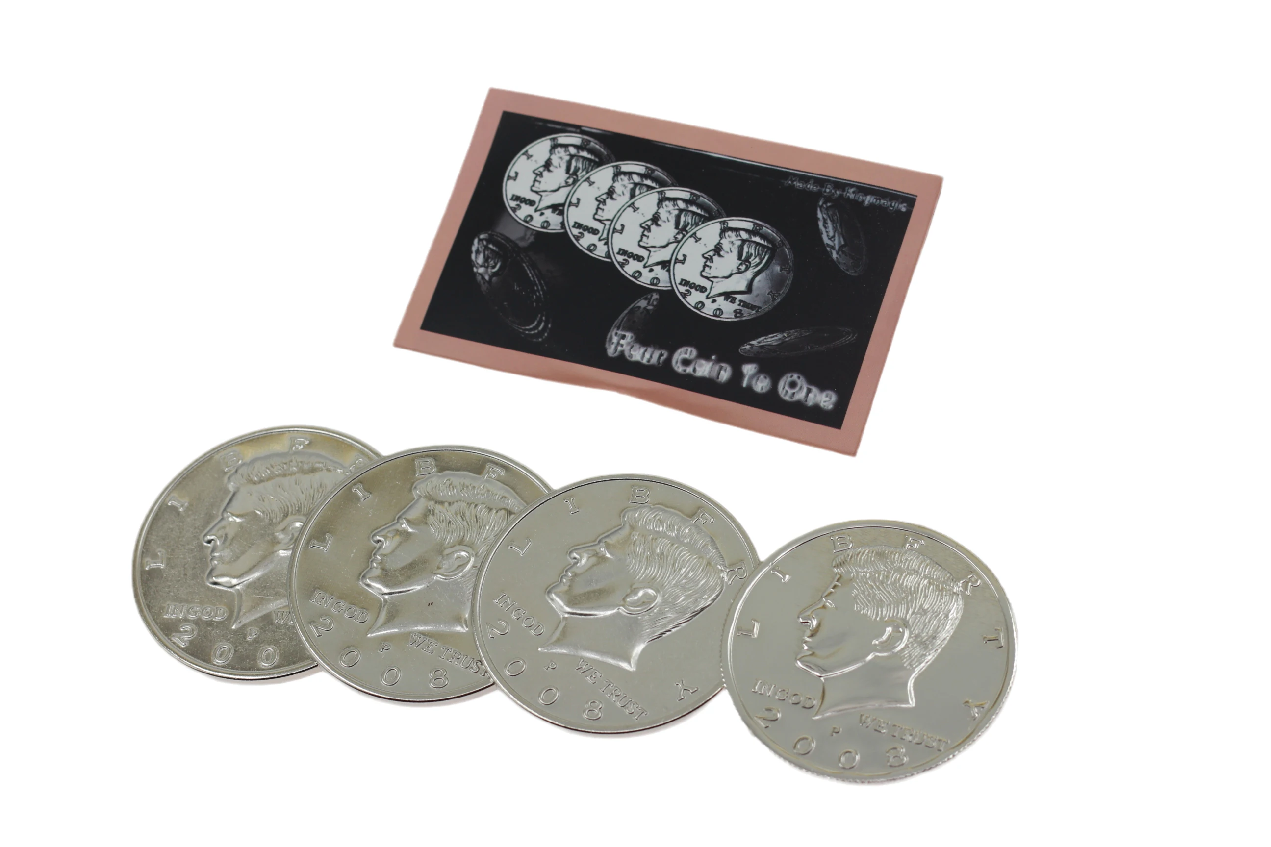 Jumbo Half Dollar Shells 3 + 1 Set(Dia 5.8cm) One Coin to Four Magic Tricks Magician Close Up Props Gimmick Accessories Comedy | Игрушки и