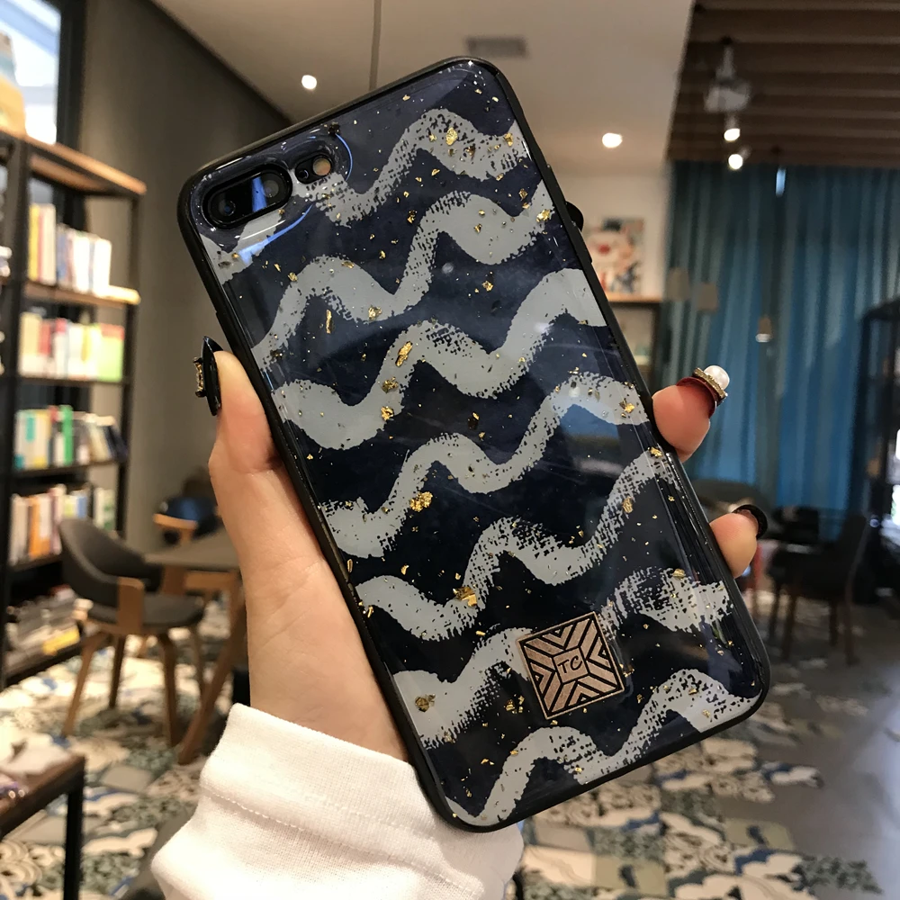 Золотой фольга мрамор Bling чехол для телефона для iPhone 11 pro XS Max XR X TPU гранитный чехол с геометрическим рисунком для iPhone 7 8 6 6s Plus блестящий чехол