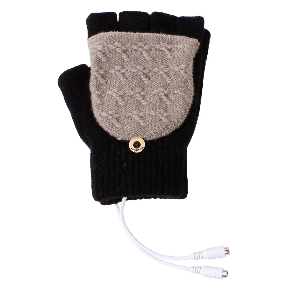 

1Pair USB Powered Heated Gloves Hand Warmers Electric Heating Gloves Warm Gloves Winter Warm Mittens Fingerless