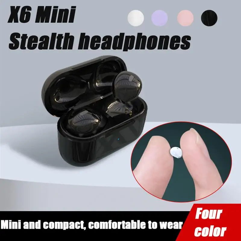 

Беспроводная гарнитура с микрофоном, мини-наушники-вкладыши с шумоподавлением, Bluetooth-совместимые стереонаушники для спорта, черные