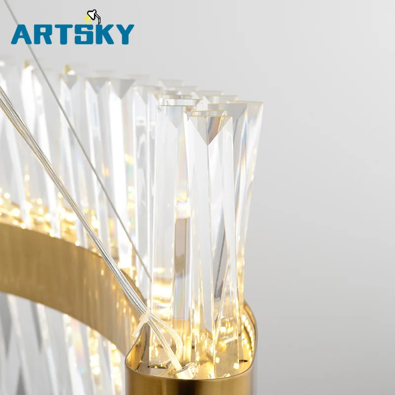 Modern Garden Fence Design LED Semi-circular Crystal Pendant Lights for Restaurant Kitchen Decoration Lighting Fixtures | Лампы и