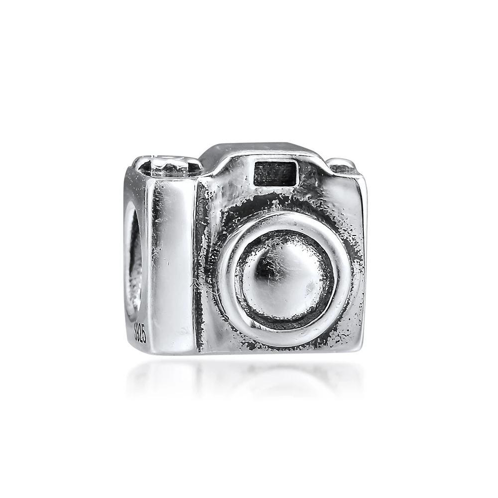 

Серебряные подвески для камеры 100% дюйма, подходят для браслетов Pandora, оригинальные серебряные бусины для изготовления ювелирных изделий из кралена