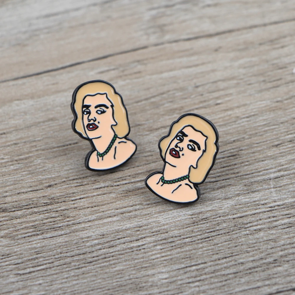 

DZ1081 New Nostalgia Girl Figure Stainless Steel Earrings for Women 2020 Stud Cute Enamel EarringsJewelry Kids Gifts Girls