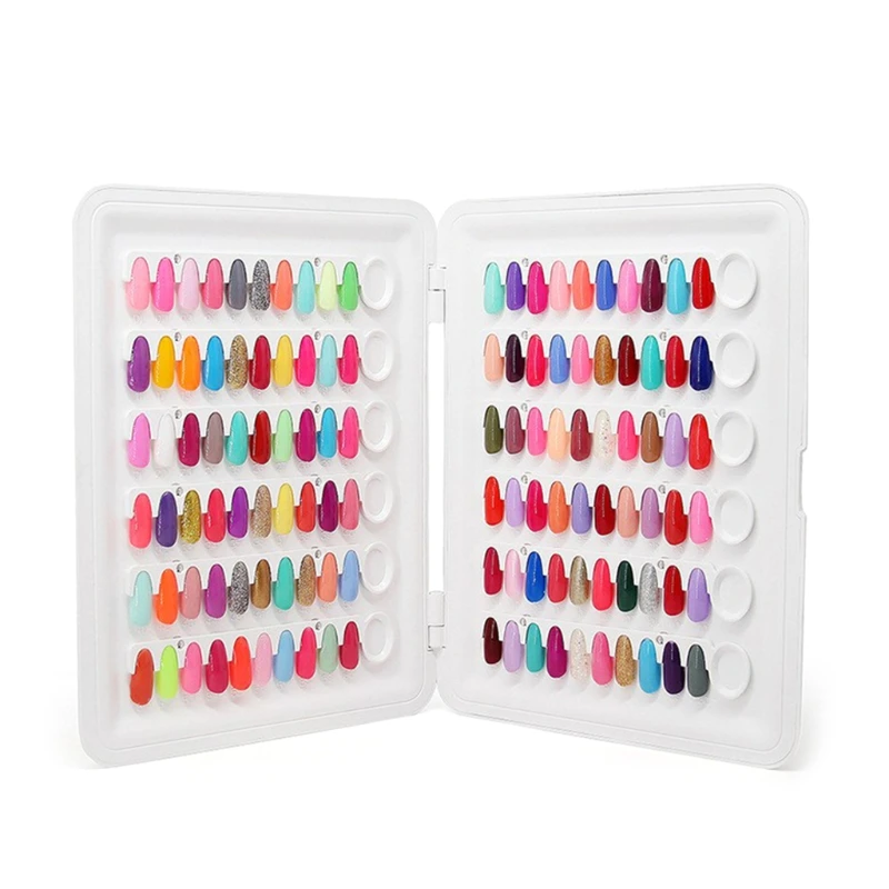 

120 Colors Nail Display Book Gel Polish Displays Chart with 144 Tips Practice Design Card Nails Art Salon Set