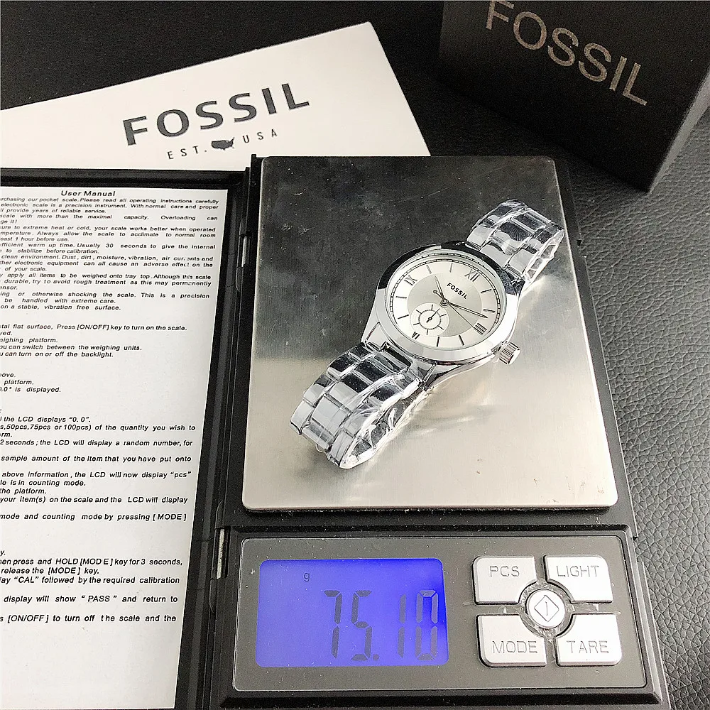 

Fossil- Quartz Wrist Dress Women Watches Silver Bracelet Ladies Watch Stainless Steel Clock Casual Watch