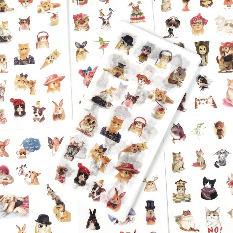 

6 листов/упаковка, наклейки с кошками