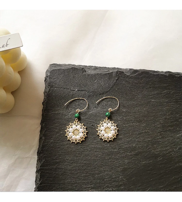 Высококачественные серьги французские ретро счастливый компас жемчужные